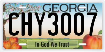 GA license plate CHY3007