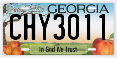 GA license plate CHY3011