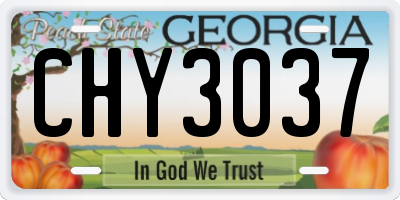 GA license plate CHY3037