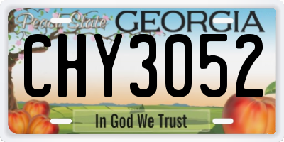 GA license plate CHY3052