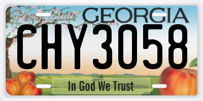 GA license plate CHY3058