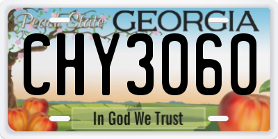 GA license plate CHY3060