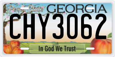 GA license plate CHY3062