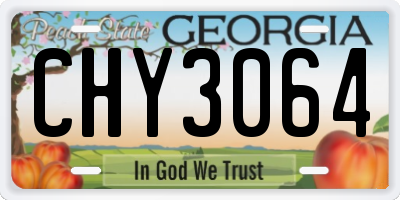 GA license plate CHY3064