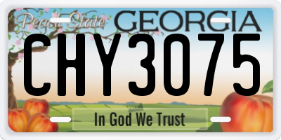 GA license plate CHY3075