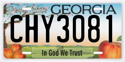 GA license plate CHY3081