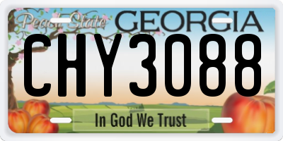 GA license plate CHY3088