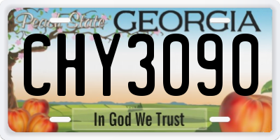 GA license plate CHY3090