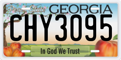 GA license plate CHY3095
