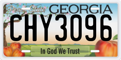 GA license plate CHY3096