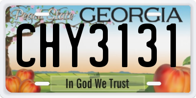 GA license plate CHY3131