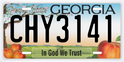 GA license plate CHY3141