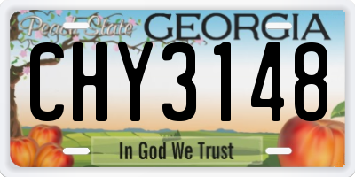 GA license plate CHY3148