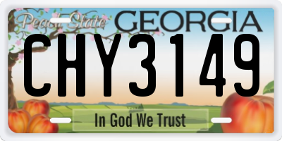 GA license plate CHY3149
