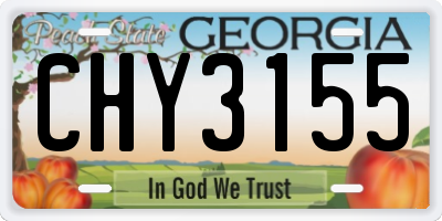 GA license plate CHY3155