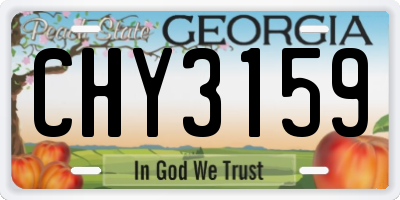 GA license plate CHY3159