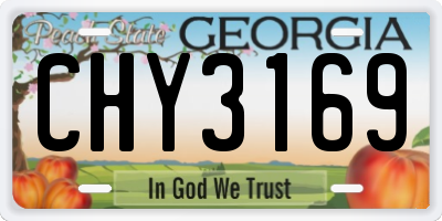 GA license plate CHY3169