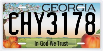 GA license plate CHY3178