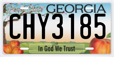 GA license plate CHY3185