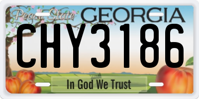 GA license plate CHY3186