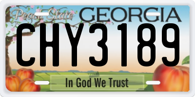 GA license plate CHY3189