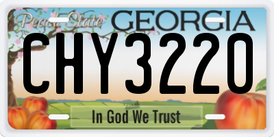 GA license plate CHY3220
