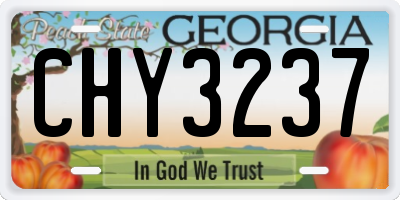 GA license plate CHY3237
