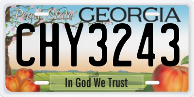 GA license plate CHY3243