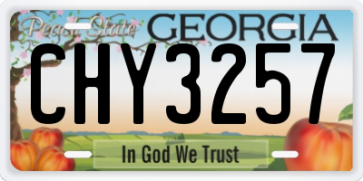 GA license plate CHY3257