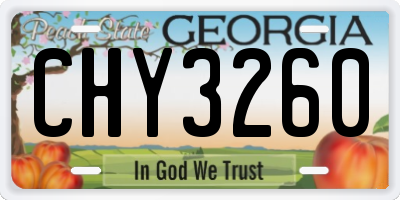 GA license plate CHY3260