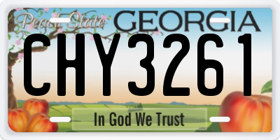 GA license plate CHY3261