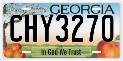 GA license plate CHY3270