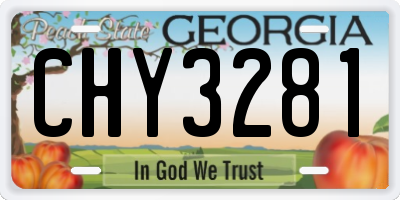 GA license plate CHY3281