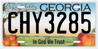 GA license plate CHY3285