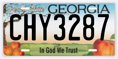 GA license plate CHY3287