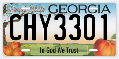 GA license plate CHY3301