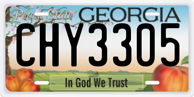 GA license plate CHY3305