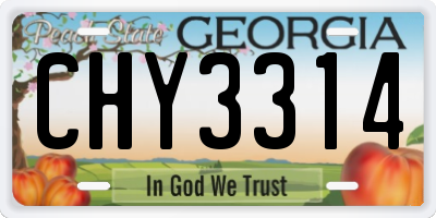 GA license plate CHY3314