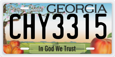 GA license plate CHY3315