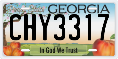 GA license plate CHY3317