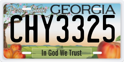 GA license plate CHY3325