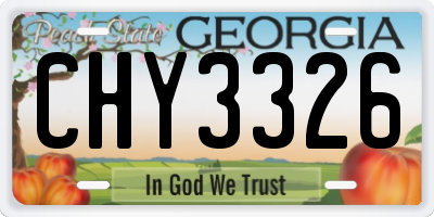 GA license plate CHY3326
