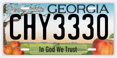 GA license plate CHY3330