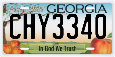 GA license plate CHY3340