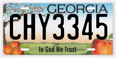 GA license plate CHY3345