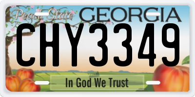 GA license plate CHY3349