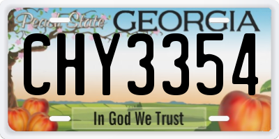 GA license plate CHY3354
