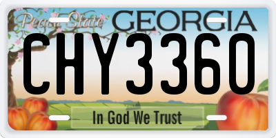 GA license plate CHY3360