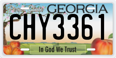 GA license plate CHY3361