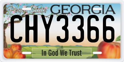 GA license plate CHY3366